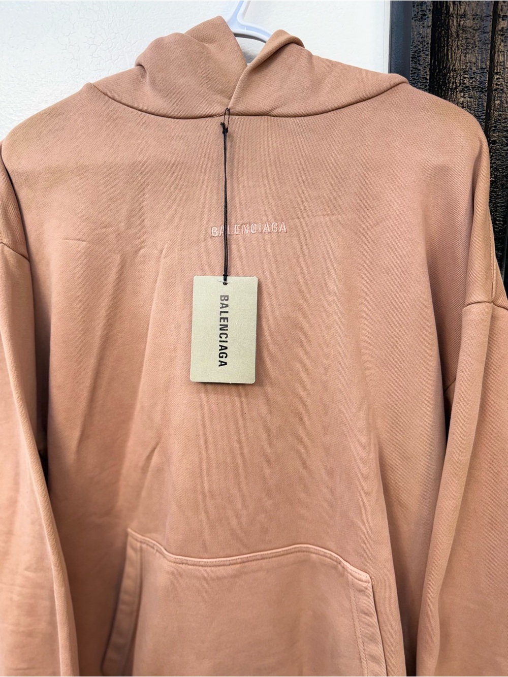 Balenciaga Men's  Hoodie - Rose Tan